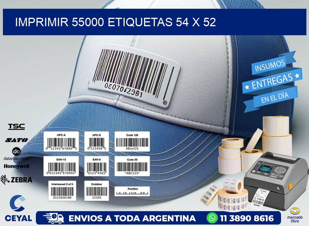 IMPRIMIR 55000 ETIQUETAS 54 x 52