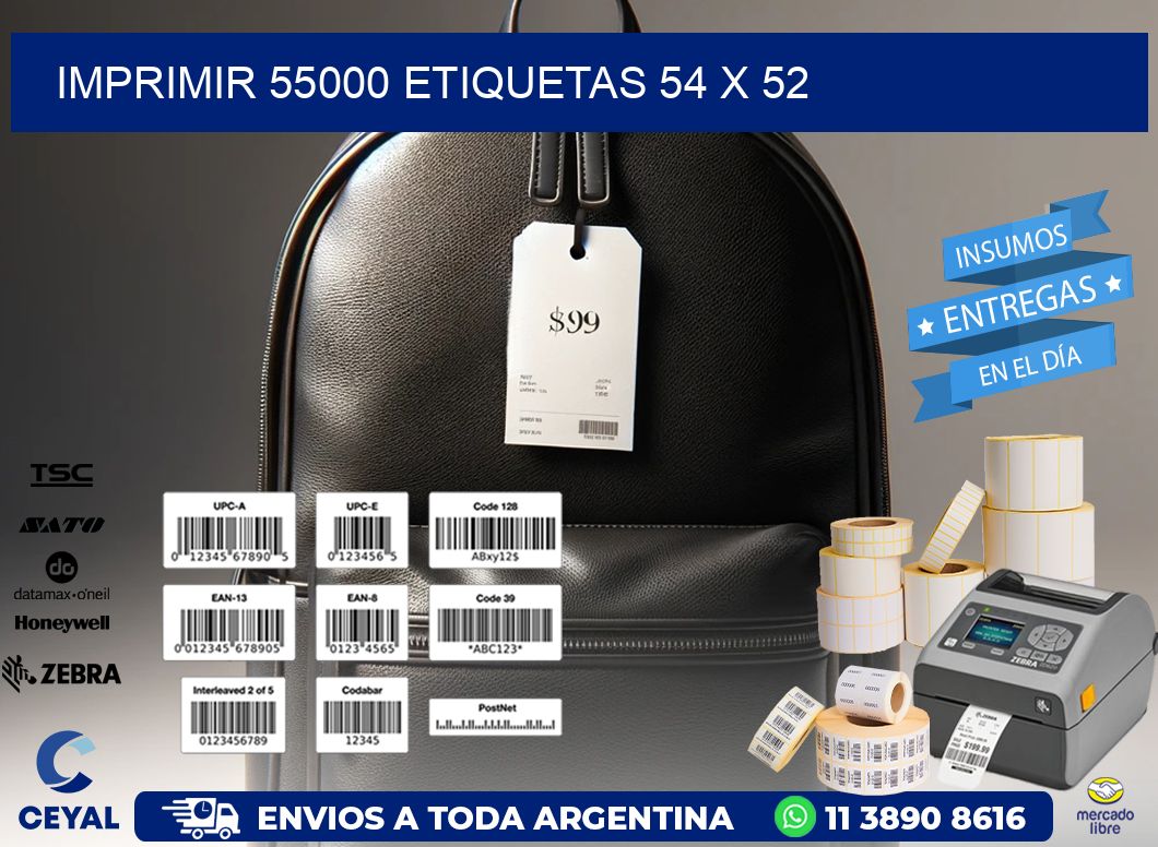 IMPRIMIR 55000 ETIQUETAS 54 x 52