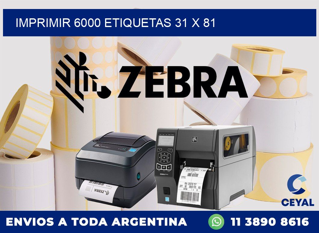 IMPRIMIR 6000 ETIQUETAS 31 x 81