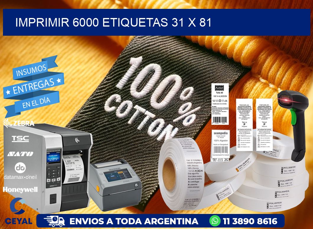 IMPRIMIR 6000 ETIQUETAS 31 x 81