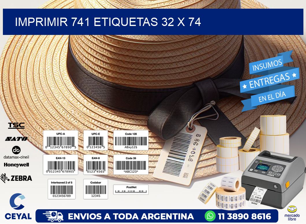 IMPRIMIR 741 ETIQUETAS 32 x 74