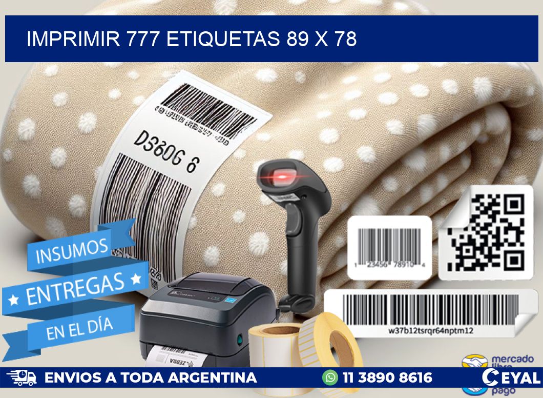 IMPRIMIR 777 ETIQUETAS 89 x 78