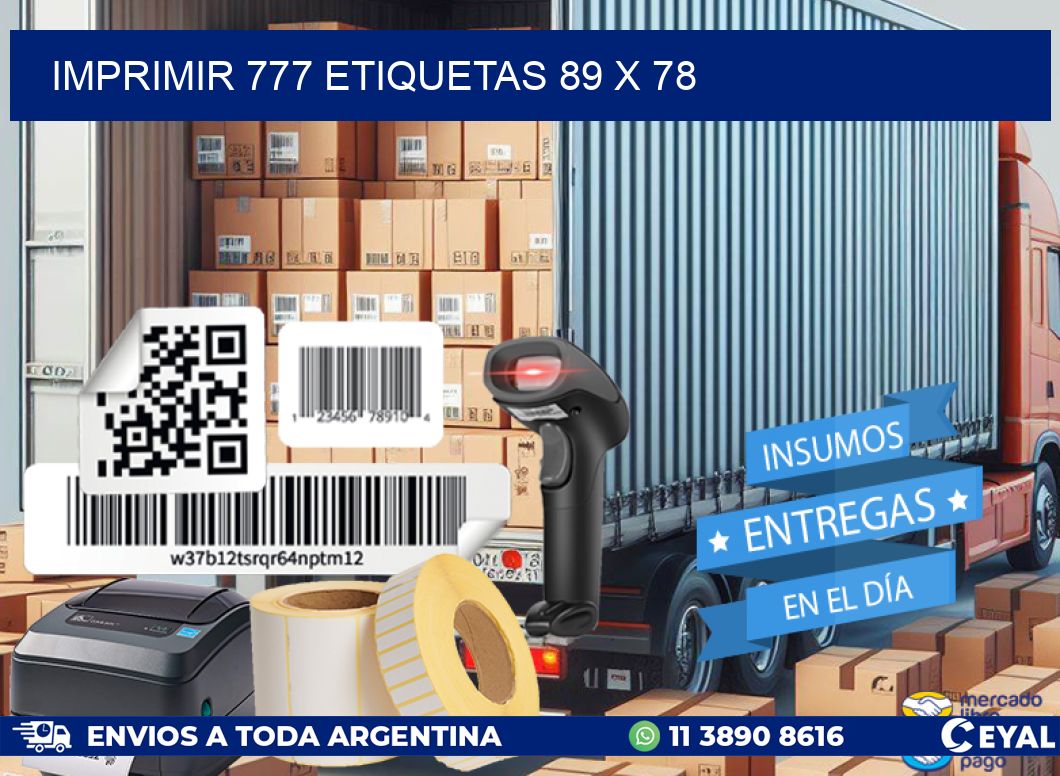 IMPRIMIR 777 ETIQUETAS 89 x 78