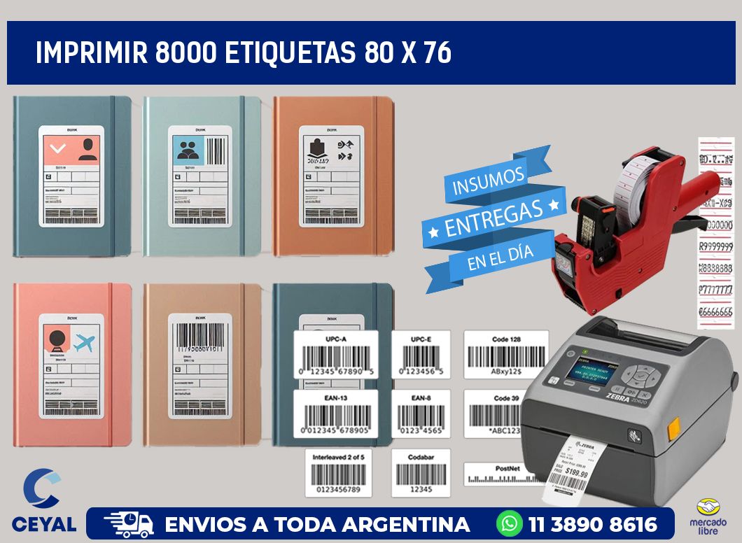 IMPRIMIR 8000 ETIQUETAS 80 x 76