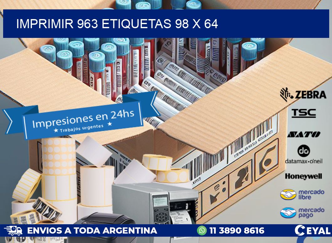 IMPRIMIR 963 ETIQUETAS 98 x 64