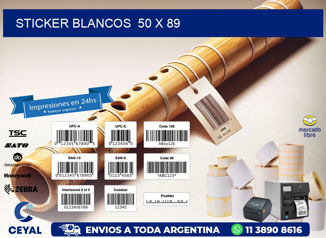 STICKER BLANCOS  50 x 89