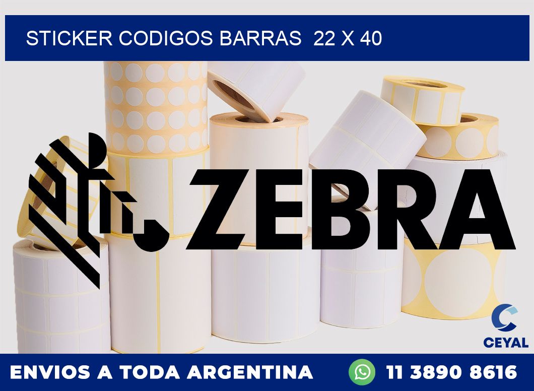 STICKER CODIGOS BARRAS  22 x 40