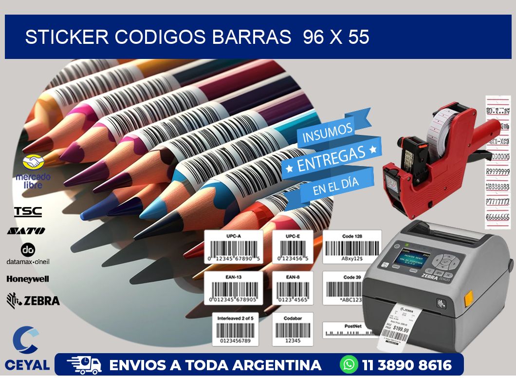 STICKER CODIGOS BARRAS  96 x 55