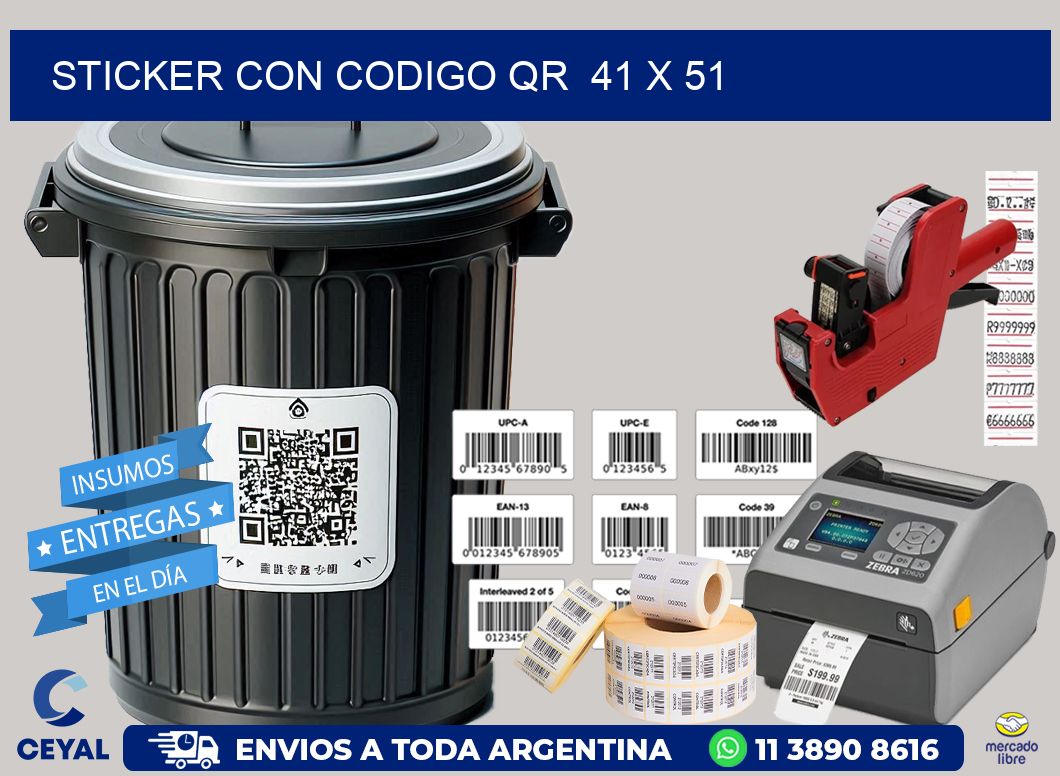 STICKER CON CODIGO QR  41 x 51