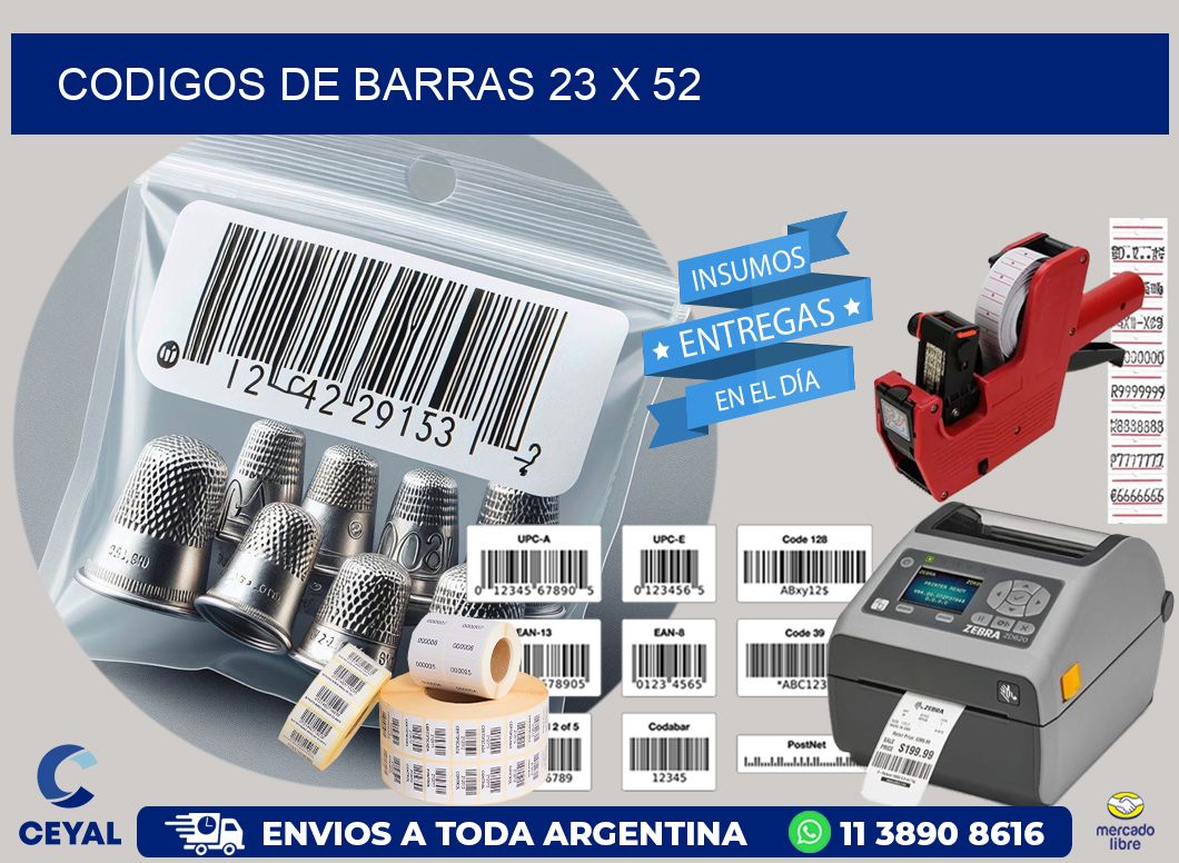 codigos de barras 23 x 52