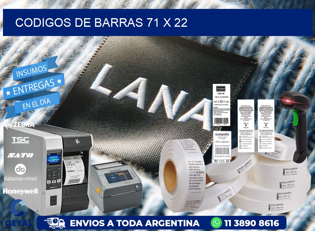 codigos de barras 71 x 22