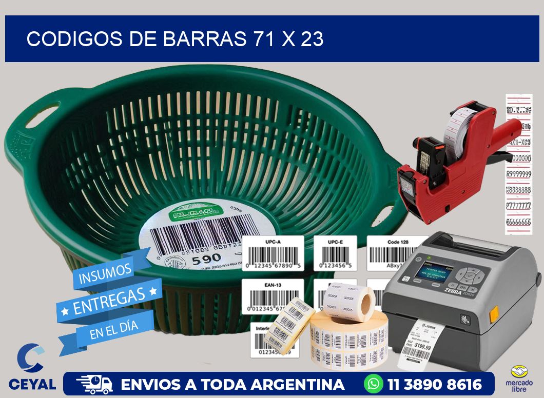 codigos de barras 71 x 23