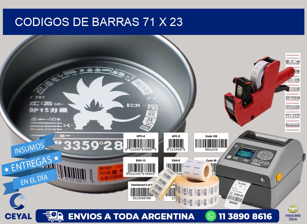 codigos de barras 71 x 23