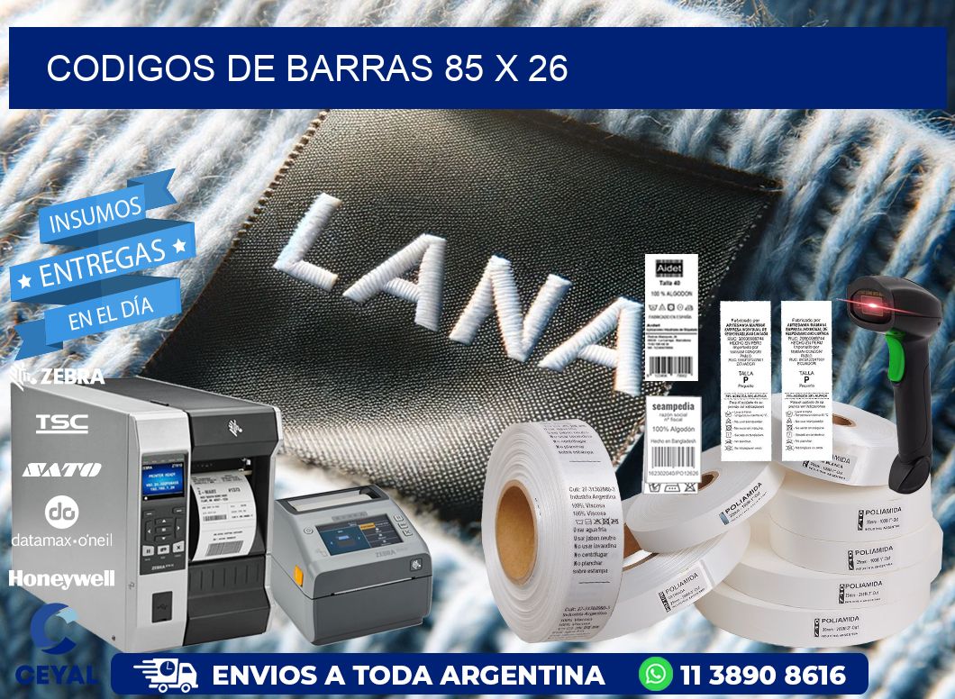 codigos de barras 85 x 26