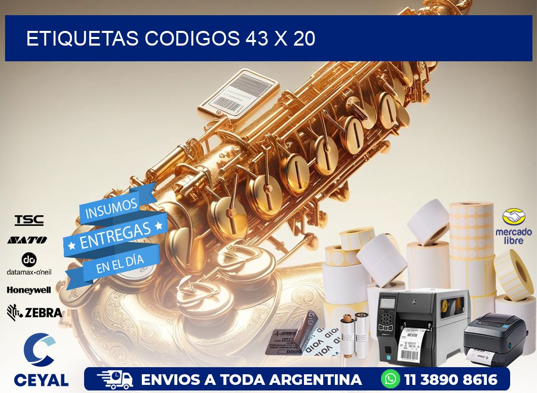 etiquetas codigos 43 x 20