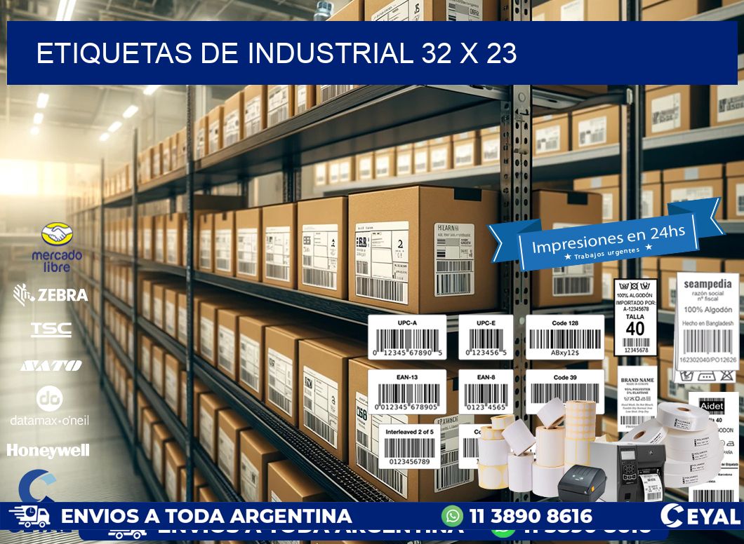 etiquetas de industrial 32 x 23