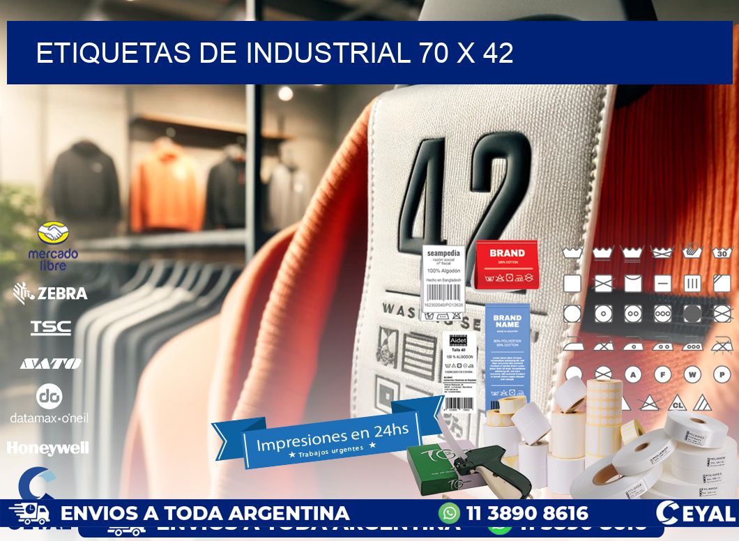 etiquetas de industrial 70 x 42