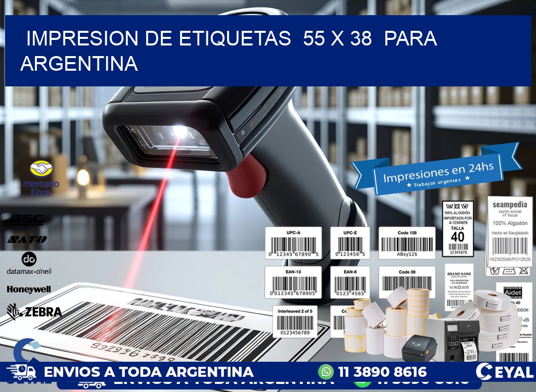 impresion de etiquetas  55 x 38  para argentina