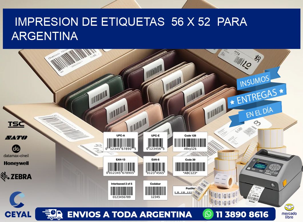 impresion de etiquetas  56 x 52  para argentina