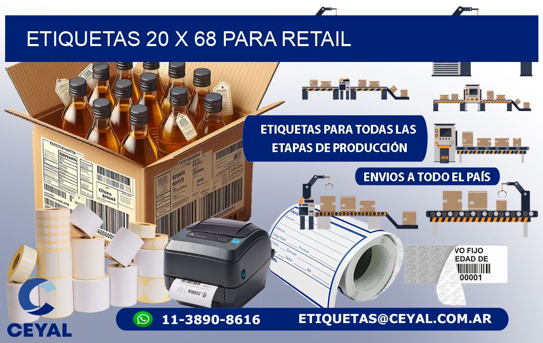 ETIQUETAS 20 x 68 PARA RETAIL