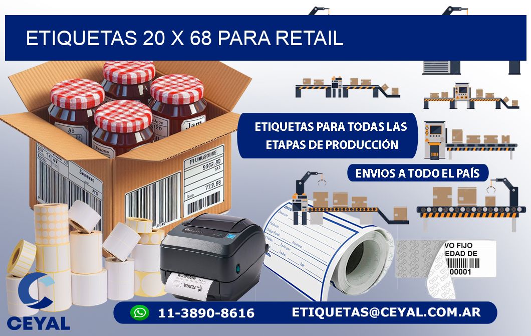 ETIQUETAS 20 x 68 PARA RETAIL