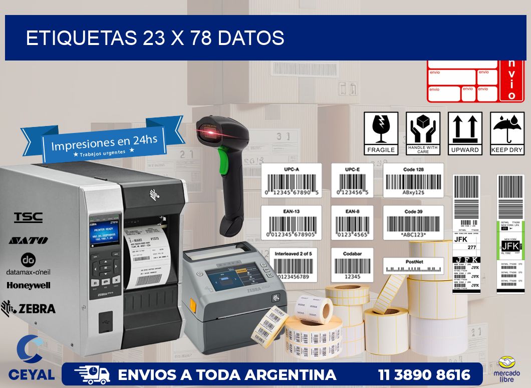 ETIQUETAS 23 x 78 DATOS