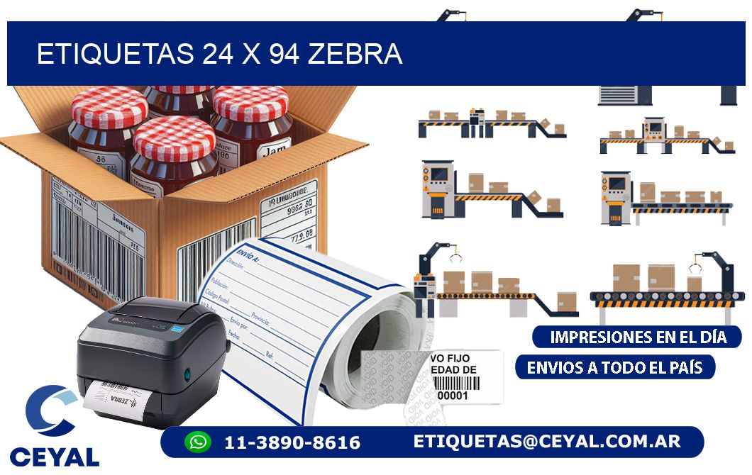 ETIQUETAS 24 x 94 ZEBRA