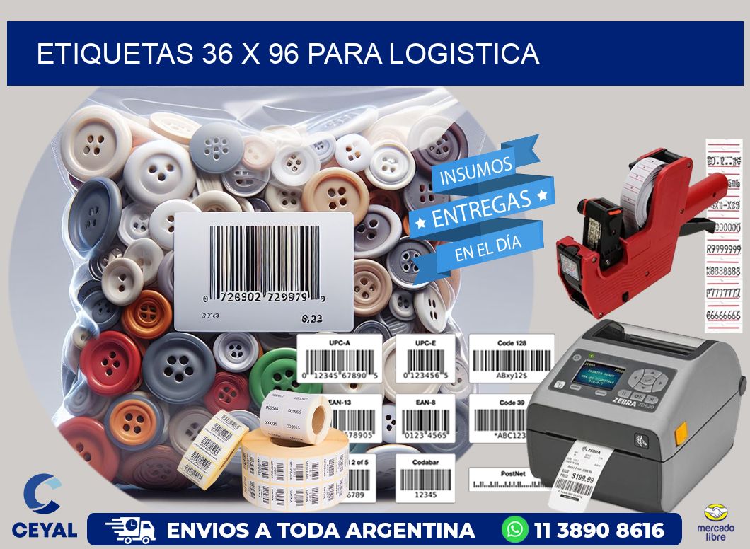 ETIQUETAS 36 x 96 PARA LOGISTICA