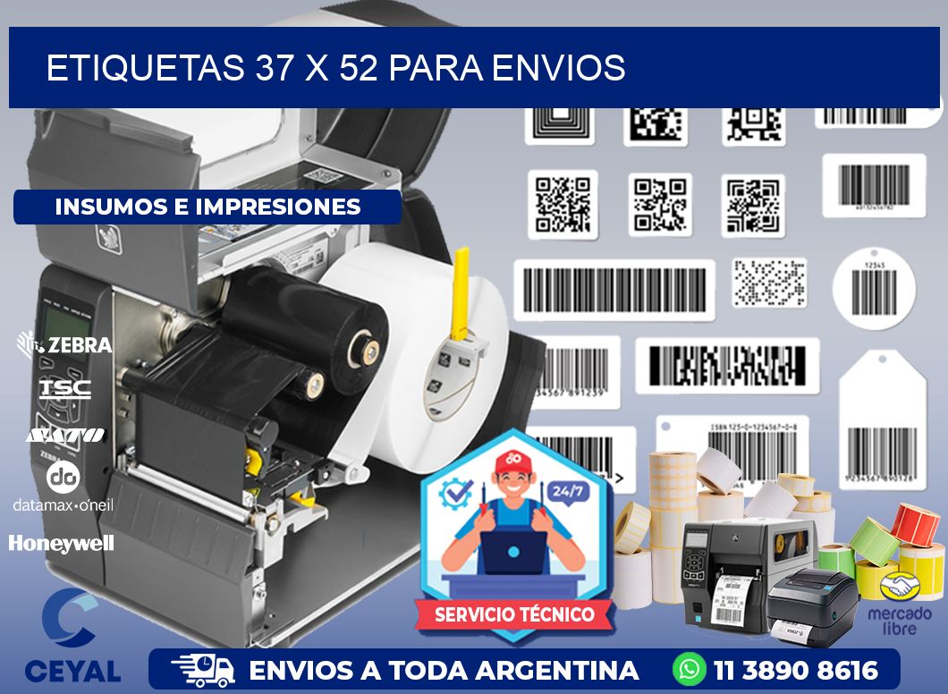 ETIQUETAS 37 x 52 PARA ENVIOS