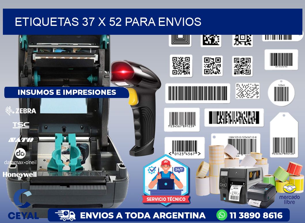 ETIQUETAS 37 x 52 PARA ENVIOS