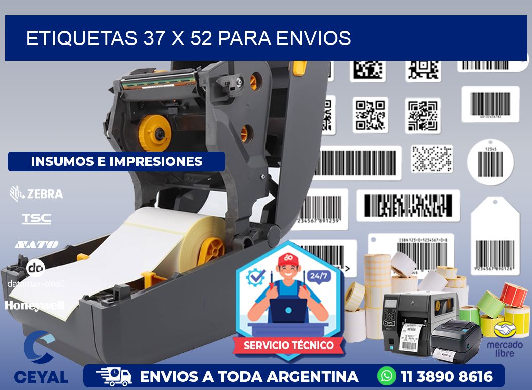 ETIQUETAS 37 x 52 PARA ENVIOS