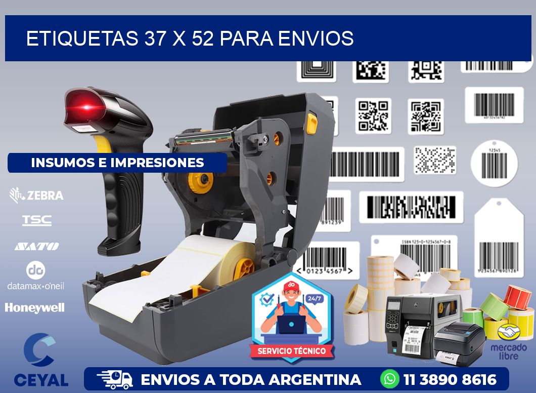 ETIQUETAS 37 x 52 PARA ENVIOS