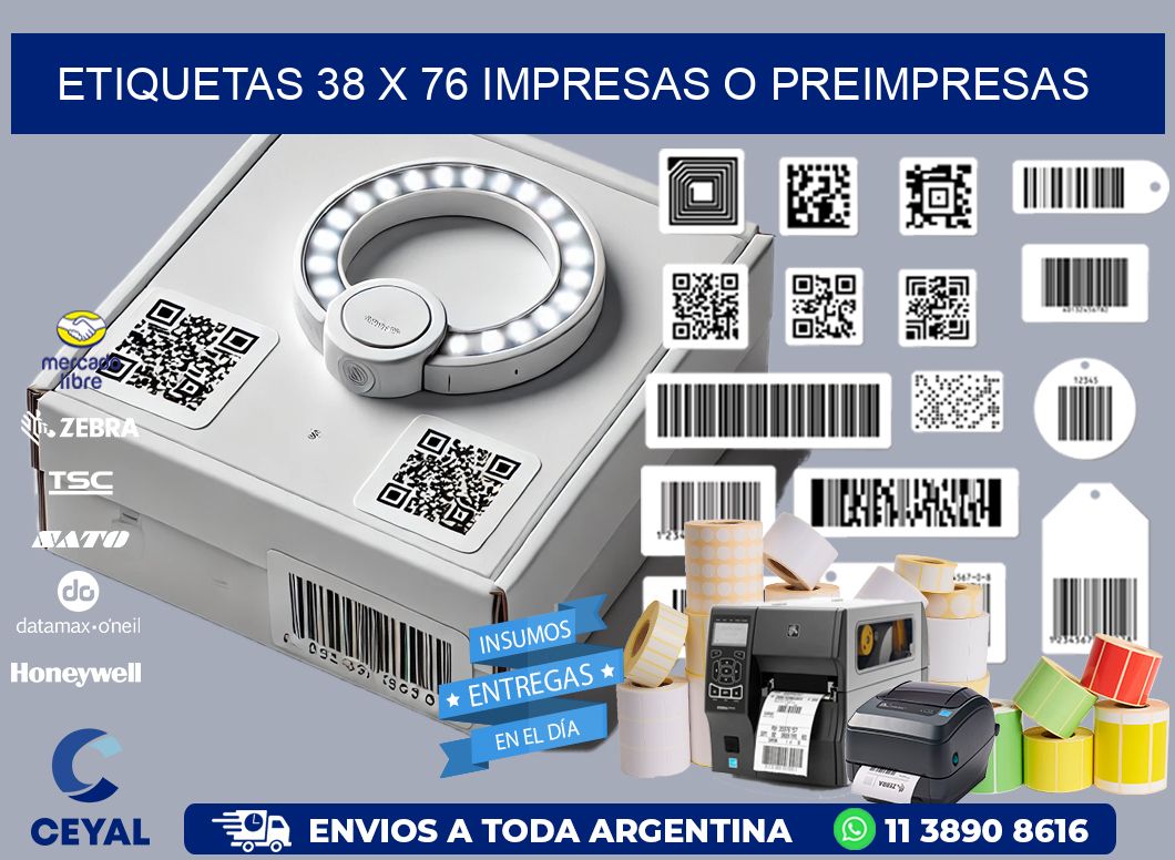 ETIQUETAS 38 x 76 IMPRESAS O PREIMPRESAS