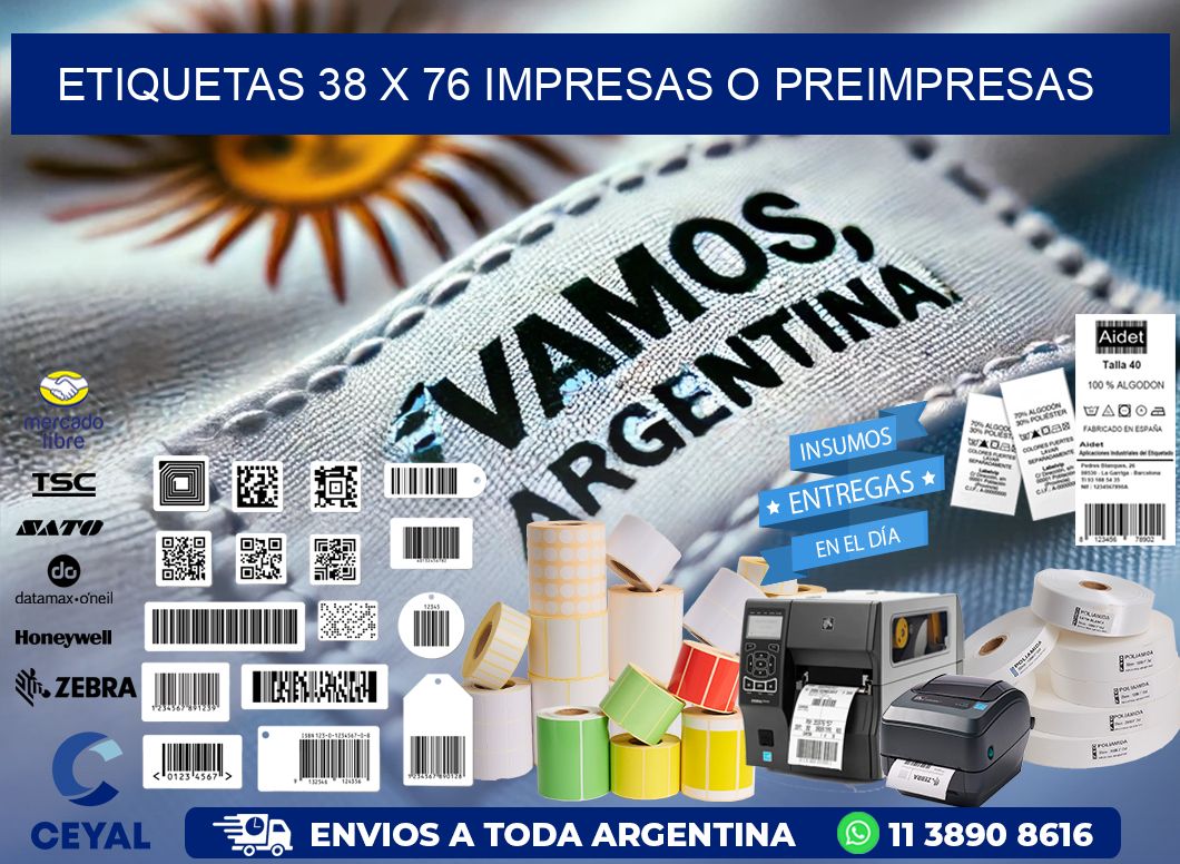 ETIQUETAS 38 x 76 IMPRESAS O PREIMPRESAS