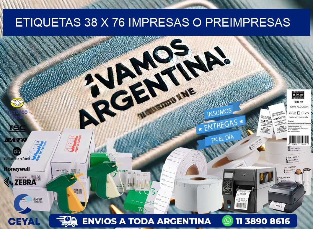 ETIQUETAS 38 x 76 IMPRESAS O PREIMPRESAS