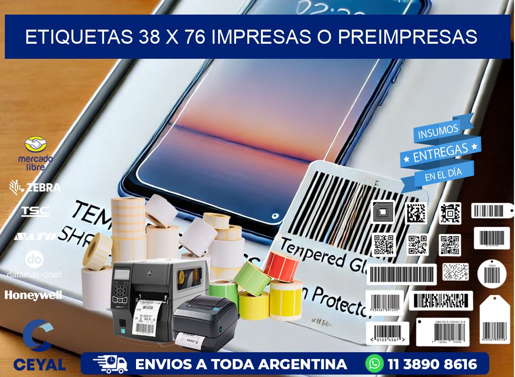 ETIQUETAS 38 x 76 IMPRESAS O PREIMPRESAS