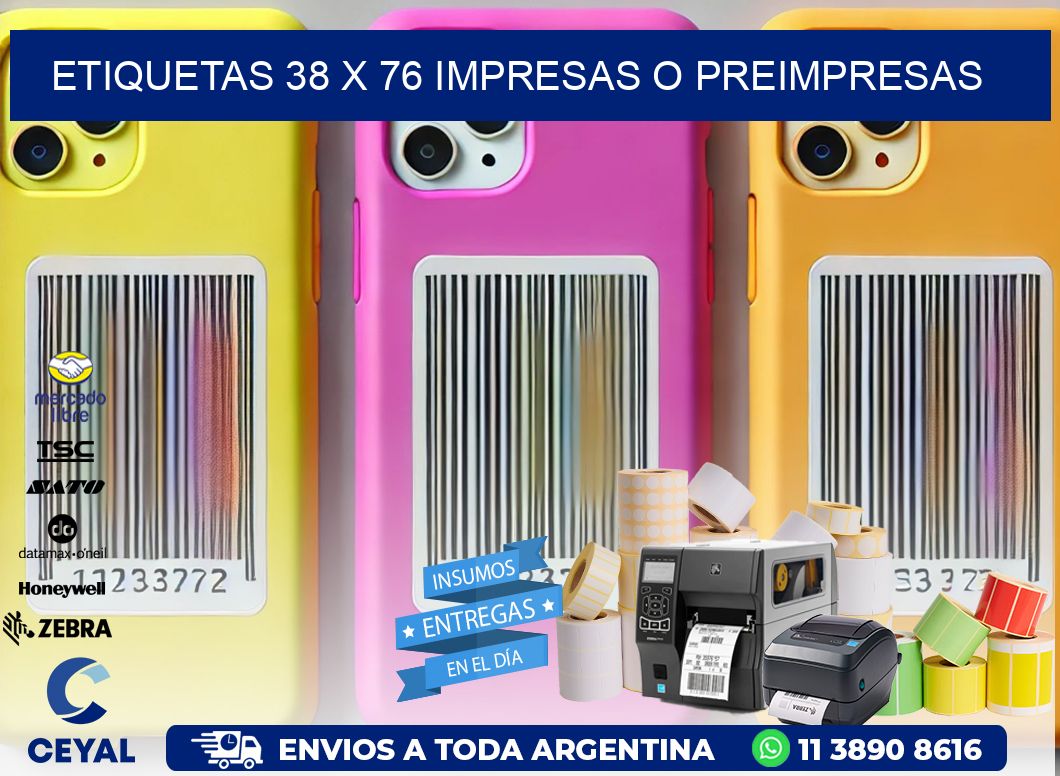 ETIQUETAS 38 x 76 IMPRESAS O PREIMPRESAS