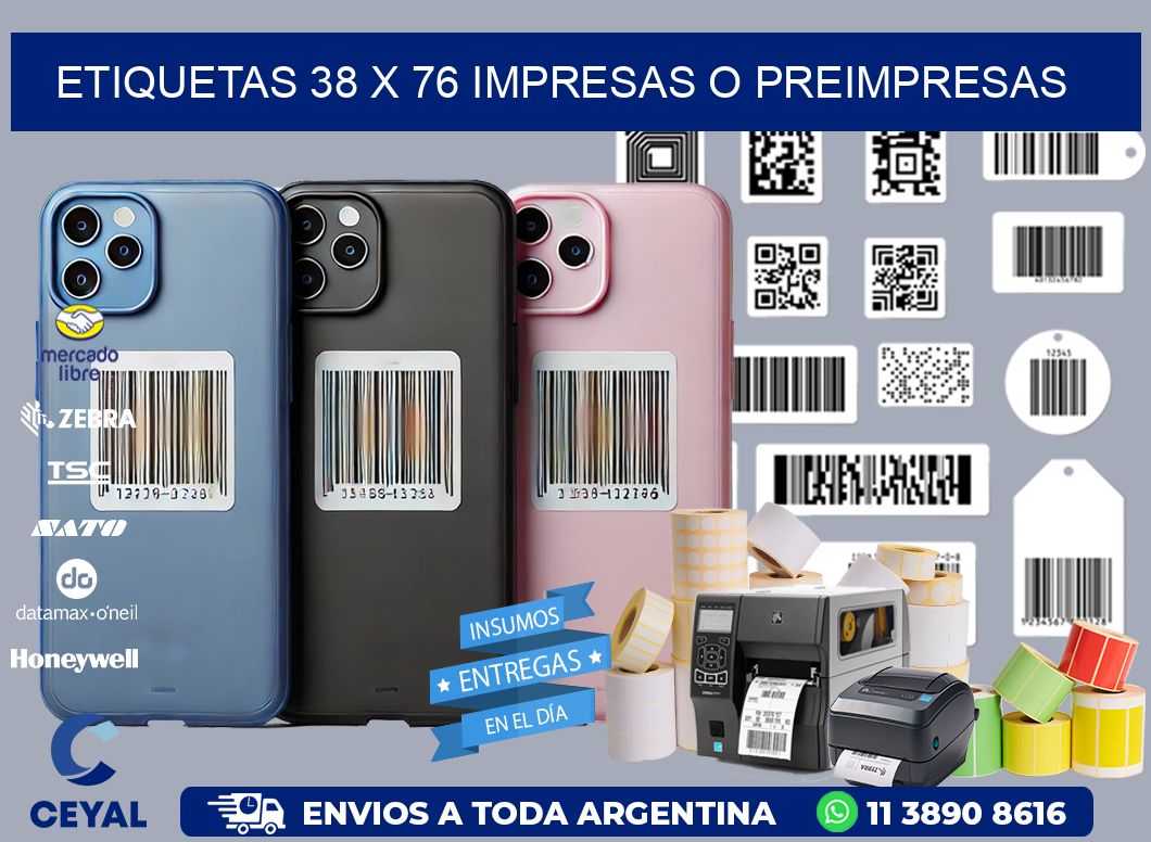 ETIQUETAS 38 x 76 IMPRESAS O PREIMPRESAS