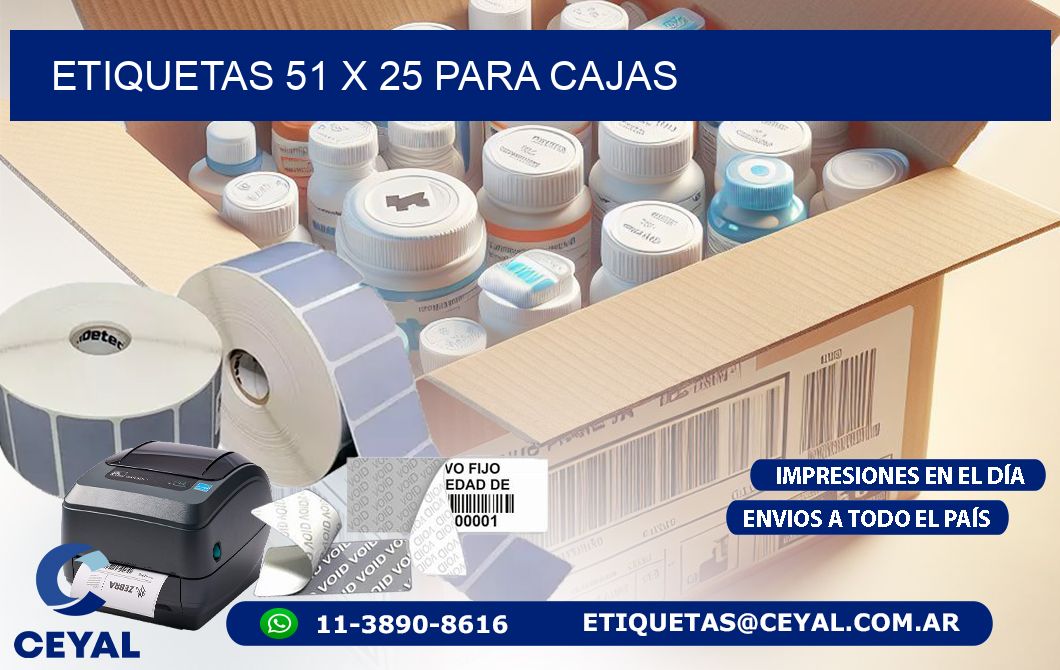 ETIQUETAS 51 x 25 PARA CAJAS