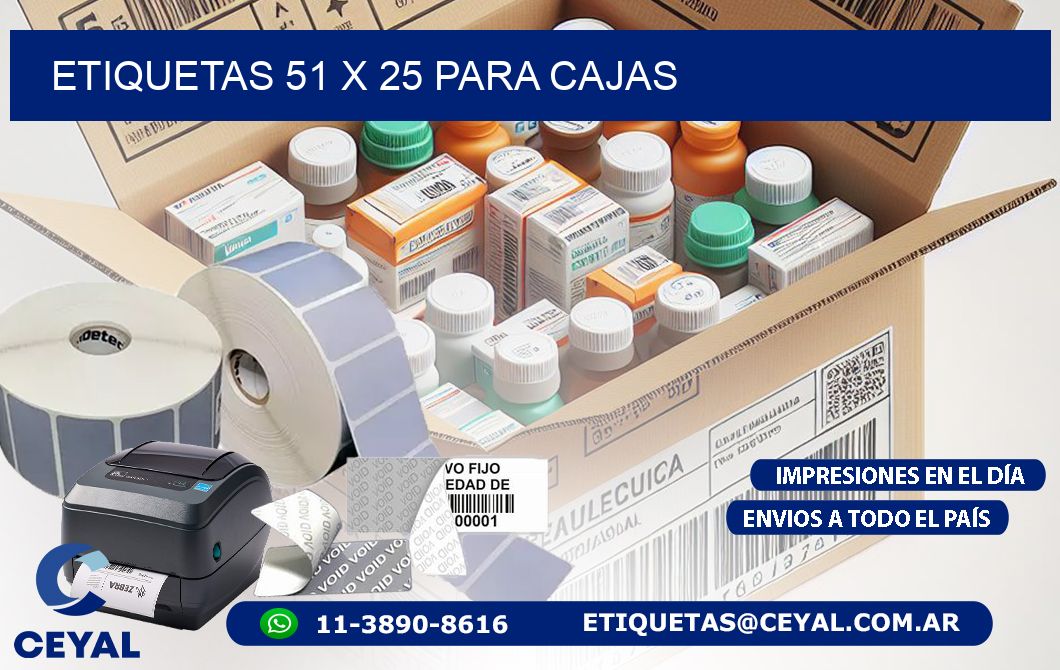 ETIQUETAS 51 x 25 PARA CAJAS