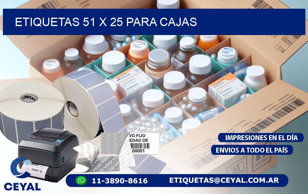 ETIQUETAS 51 x 25 PARA CAJAS