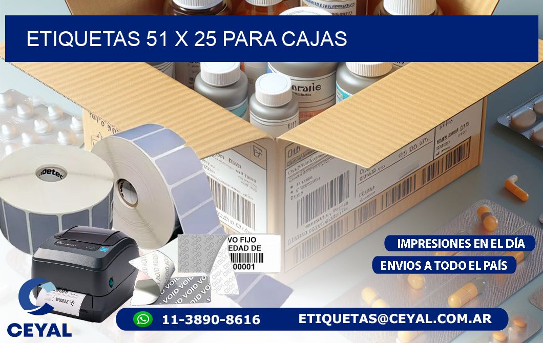 ETIQUETAS 51 x 25 PARA CAJAS