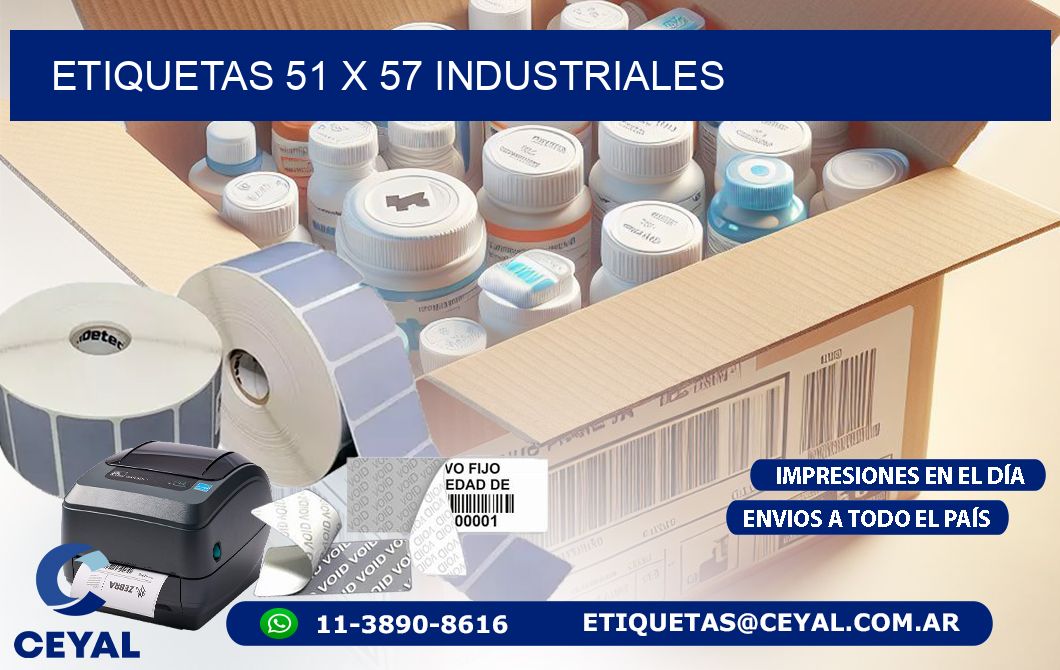 ETIQUETAS 51 x 57 INDUSTRIALES