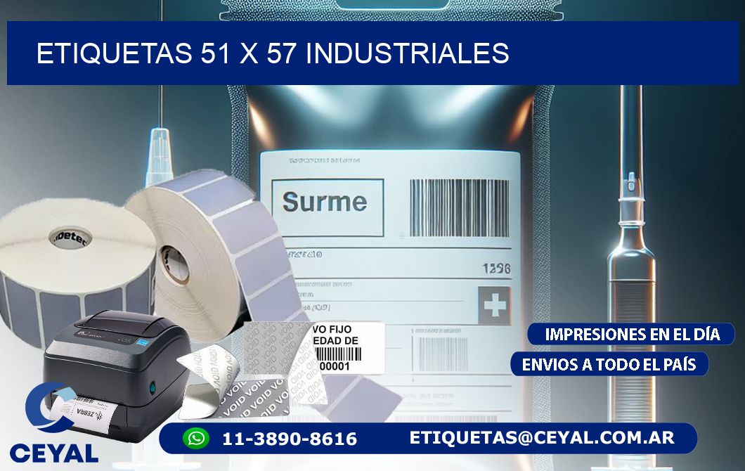 ETIQUETAS 51 x 57 INDUSTRIALES