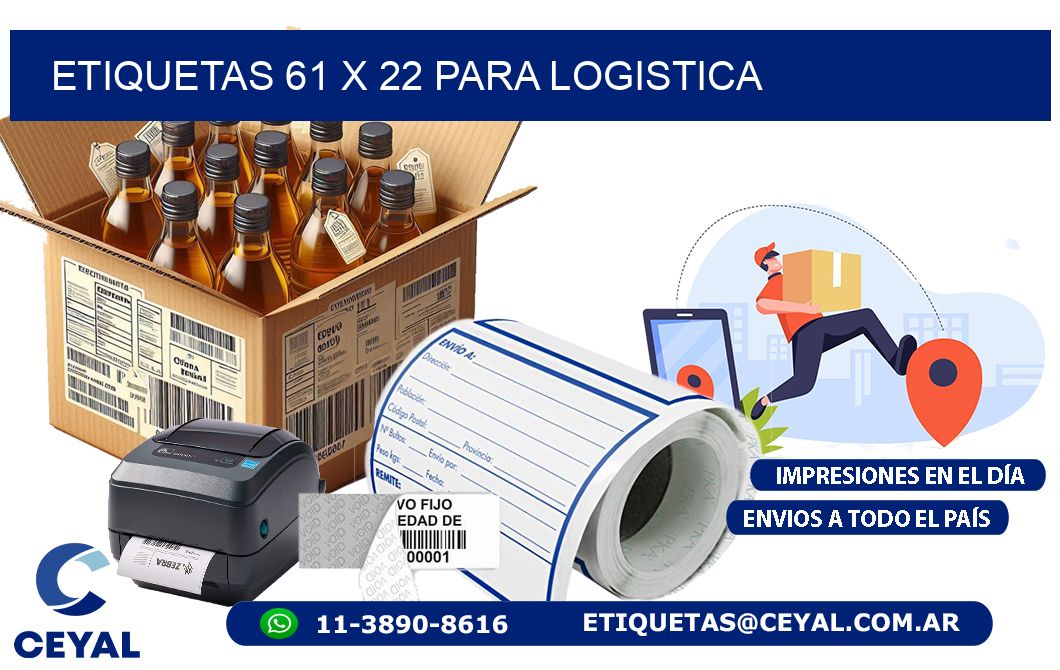 ETIQUETAS 61 x 22 PARA LOGISTICA