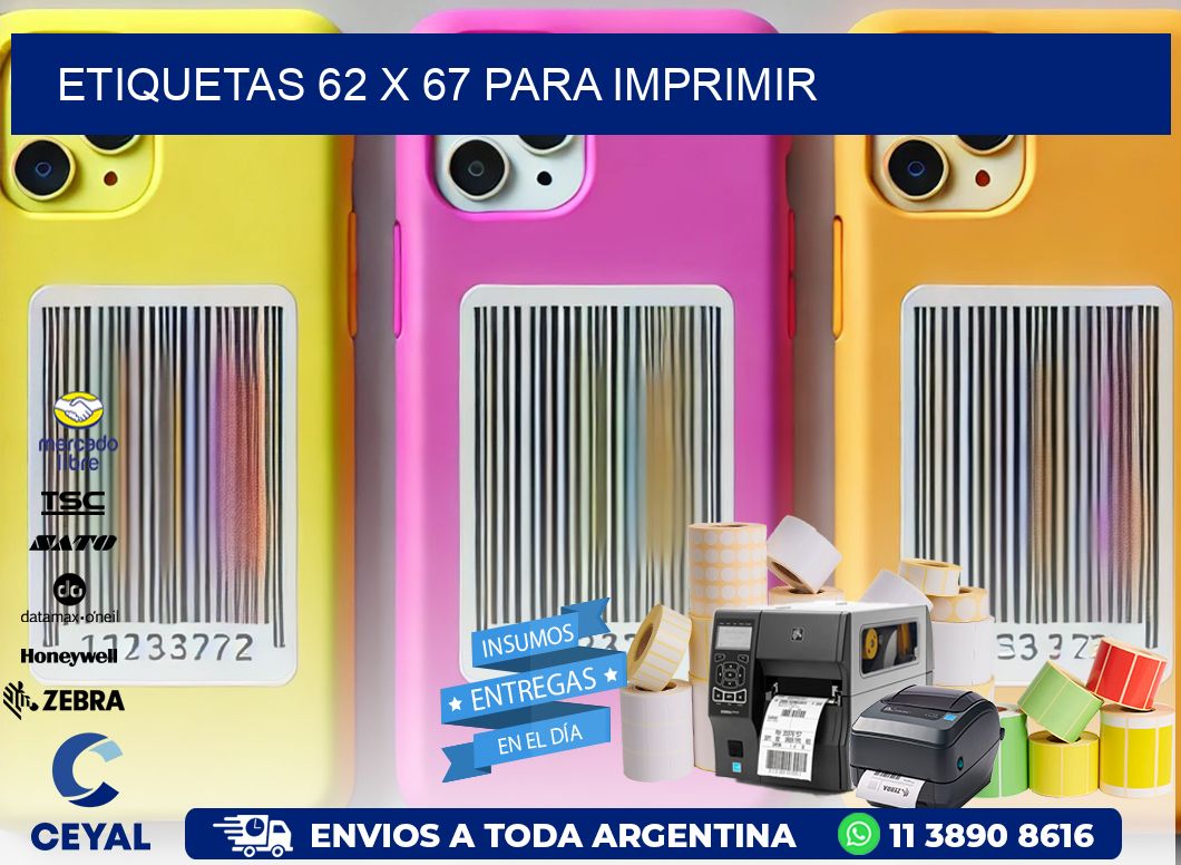 ETIQUETAS 62 x 67 PARA IMPRIMIR