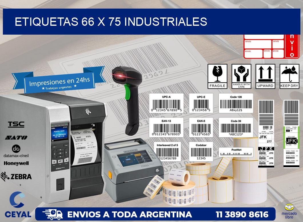 ETIQUETAS 66 x 75 INDUSTRIALES