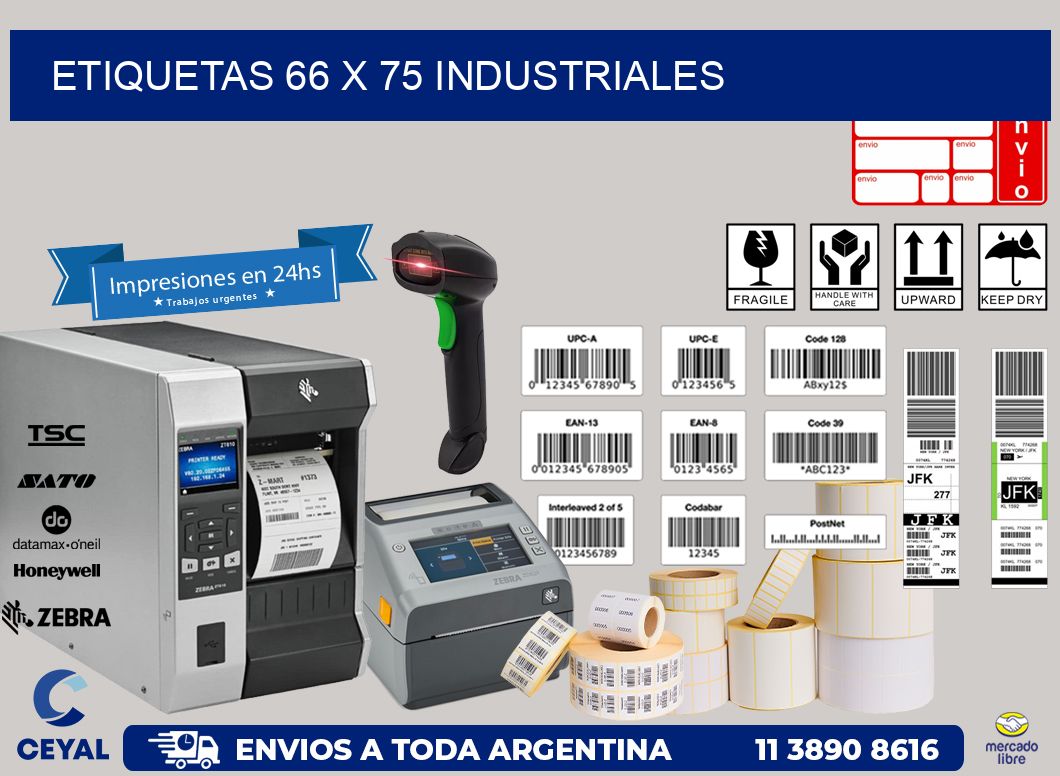 ETIQUETAS 66 x 75 INDUSTRIALES