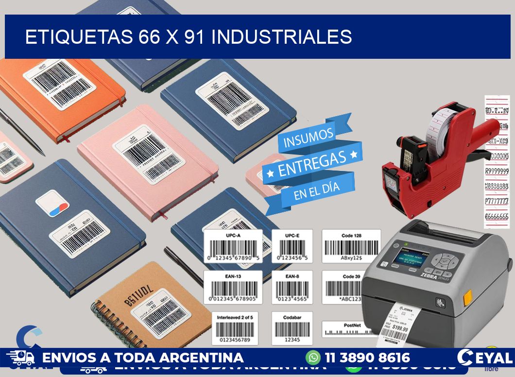 ETIQUETAS 66 x 91 INDUSTRIALES