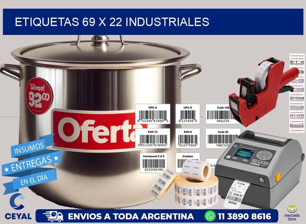 ETIQUETAS 69 x 22 INDUSTRIALES